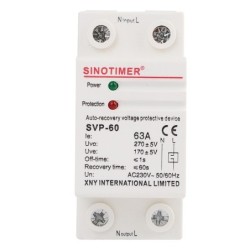 Releu siguranta digitala de protectie tensiune, Sinotimer, SVP-60, 63A